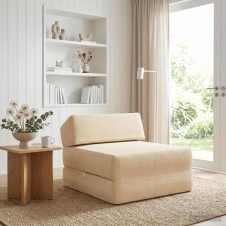 Canapé-lit pliable Crème 60 x 70 x 41 cm Tissu 631210631210