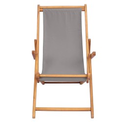 Chaise de plage Gris clair Bois de teck massif 631211631211