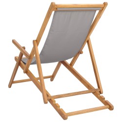 Chaise de plage Gris clair Bois de teck massif 631211631211
