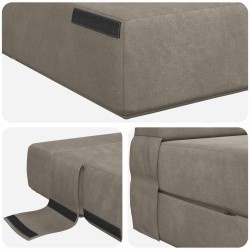 Canapé-lit pliable Gris clair 70 x 80 x 60 cm Tissu 631213631213