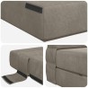Canapé-lit pliable Gris clair 70 x 80 x 60 cm Tissu 631213631213