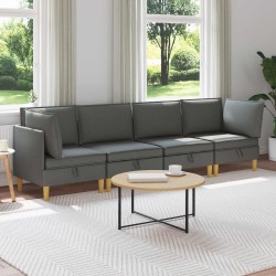 Canapé modulaire avec rangement 4 pcs Gris foncé Tissu 631215631215