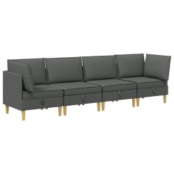 Canapé modulaire avec rangement 4 pcs Gris foncé Tissu 631215631215