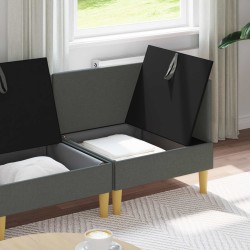 Canapé modulaire avec rangement 4 pcs Gris foncé Tissu 631215631215