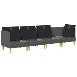 Canapé modulaire avec rangement 4 pcs Gris foncé Tissu 631215631215