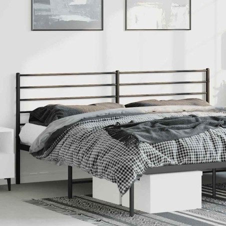 Tête de lit métal noir 193 cm 