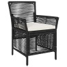 Chaise d'Extérieur avec coussin 4 pcs Noir et Crème polyrotin 631227631227