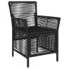 Chaise d'Extérieur avec coussin 4 pcs Noir et Crème polyrotin 631227631227