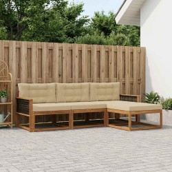 Ensemble de canapés d'extérieur 4 pcs Naturel et Beige 631228631228