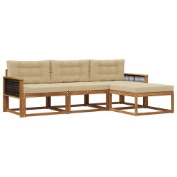 Ensemble de canapés d'extérieur 4 pcs Naturel et Beige 631228631228