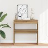 Table console chêne artisanal 80x30x80 cm bois d'ingénierie 631232631232