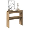 Table console chêne artisanal 80x30x80 cm bois d'ingénierie 631232631232