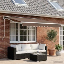Auvent rétractable Taupe 3,5 x 2 m Polyester et Aluminium 631242631242