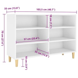 Buffet blanc 103,5x35x70 cm bois d'ingénierie 631248631248