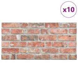 Panneaux muraux 10 pcs Rouge 100 x 50 cm Mousse EPS 631253631253