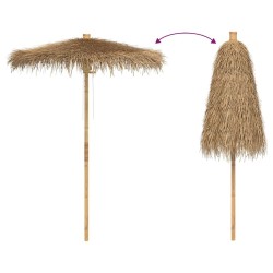 Parasol Tiki avec toile en feuille de bananier 180 cm en bambou 631256631256