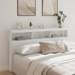 Armoire tête de lit avec LED blanc 180x17x102 cm 631262631262