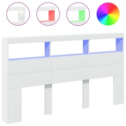 Armoire tête de lit avec LED blanc 180x17x102 cm 631262631262