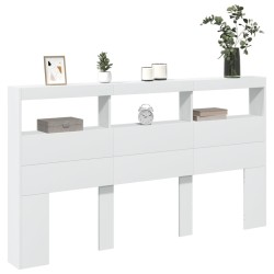Armoire tête de lit avec LED blanc 180x17x102 cm 631262631262