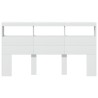 Armoire tête de lit avec LED blanc 180x17x102 cm 631262631262