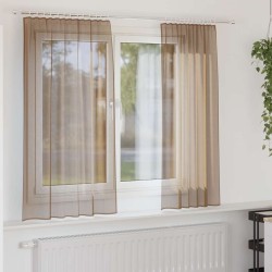 Rideaux en voile à œillets 2 pcs marron clair 631271631271
