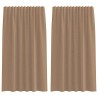 Rideaux en voile à œillets 2 pcs marron clair 631271631271