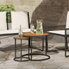 Ensemble de tables basses 2 pcs Naturel et noir 55 x 55 x 45 cm 631273631273
