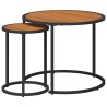 Ensemble de tables basses 2 pcs Naturel et noir 55 x 55 x 45 cm 631273631273