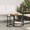 Ensemble de tables basses 2 pcs Naturel et noir 55 x 55 x 45 cm 631273631273