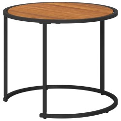 Ensemble de tables basses 2 pcs Naturel et noir 55 x 55 x 45 cm 631273631273