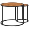 Ensemble de tables basses 2 pcs Naturel et noir 55 x 55 x 45 cm 631273631273