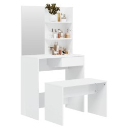 Ensemble de coiffeuse Blanc brillant 74,5x40x141 cm 631274631274