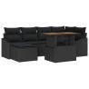 Ensemble de canapé de jardin 7 pcs Noir Poly rotin 631281631281