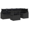 Ensemble de canapé de jardin avec coussin Réglable 6 pcs Noir 631287631287
