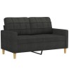 Ensemble de canapés 2 pcs avec coussins noir tissu 631298631298