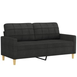 Ensemble de canapés 2 pcs avec coussins noir tissu 631298631298