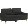 Ensemble de canapés 2 pcs avec coussins noir tissu 631298631298