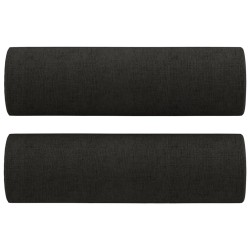 Ensemble de canapés 2 pcs avec coussins noir tissu 631298631298