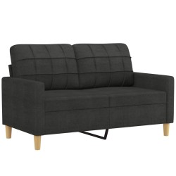 Ensemble de canapés 2 pcs avec coussins noir tissu 631307631307