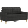 Ensemble de canapés 2 pcs avec coussins noir tissu 631307631307