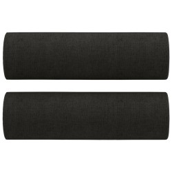 Ensemble de canapés 2 pcs avec coussins noir tissu 631307631307