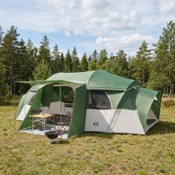 Tente familiale avec auvent imperméable Vert 10 personnes 631313631313