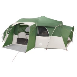 Tente familiale avec auvent imperméable Vert 10 personnes 631313631313