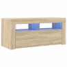 Meuble TV avec lumières LED chêne sonoma 90x35x40 cm 631315631315