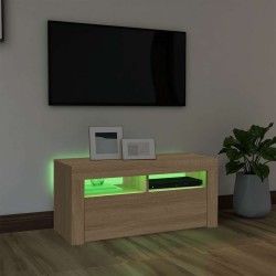 Meuble TV avec lumières LED chêne sonoma 90x35x40 cm 631315631315