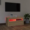 Meuble TV avec lumières LED chêne sonoma 90x35x40 cm 631315631315