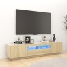 Meuble TV avec lumières LED Chêne sonoma 180x35x40 cm 631317631317