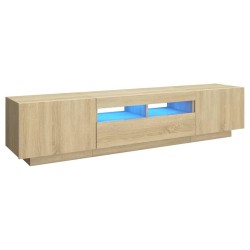 Meuble TV avec lumières LED Chêne sonoma 180x35x40 cm 631317631317