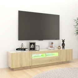Meuble TV avec lumières LED Chêne sonoma 180x35x40 cm 631317631317