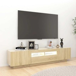 Meuble TV avec lumières LED Chêne sonoma 180x35x40 cm 631317631317